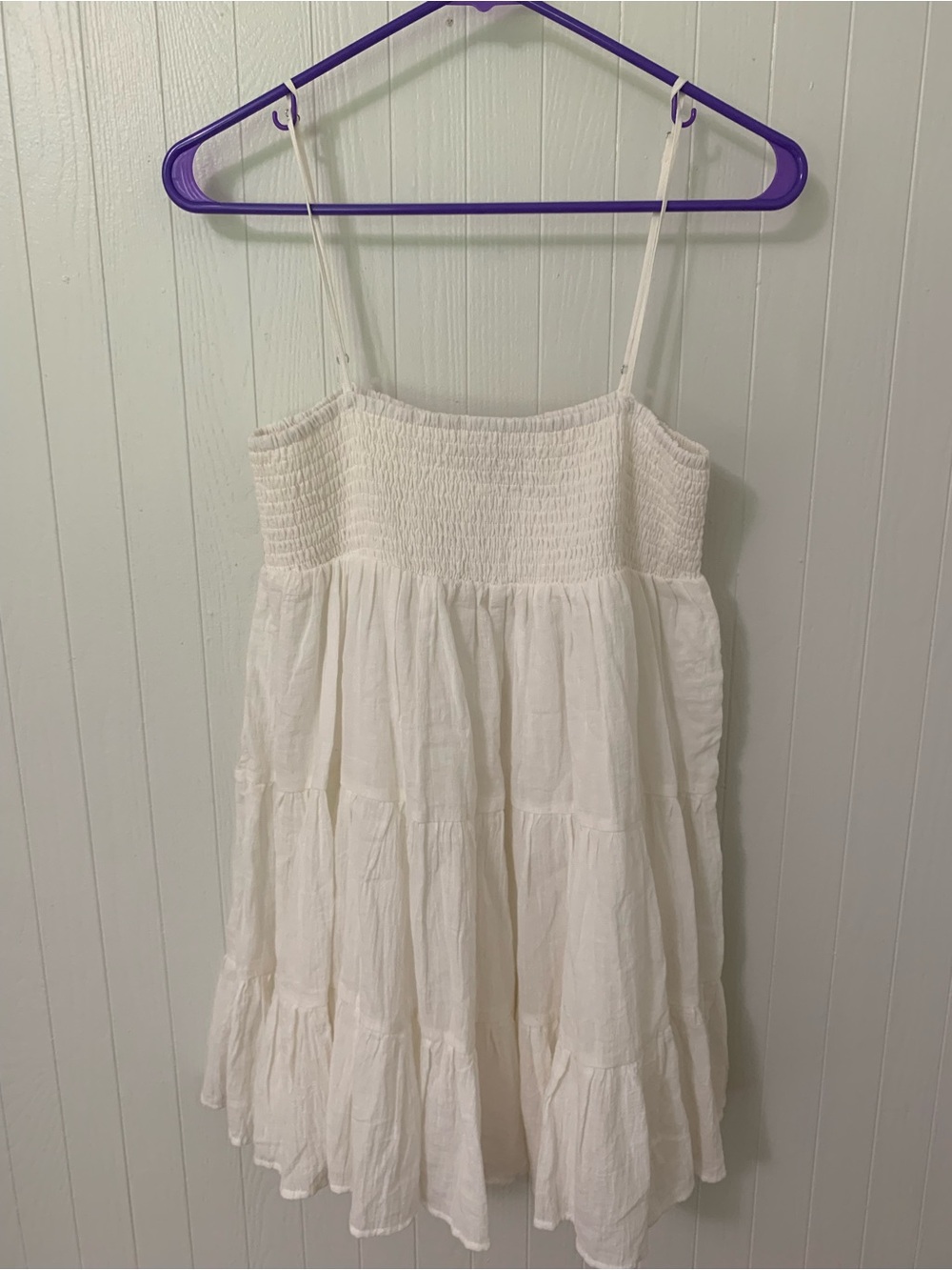 Edikted White Cotton Dress with Tag Detail